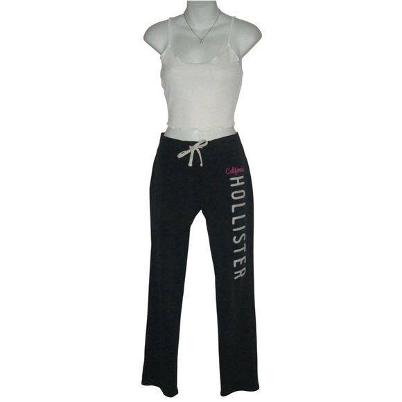 Hollister Sweatpants Vintage y2k Joggers Pink McBling Noughties Trashy Gym 00's - Picture 1 of 8